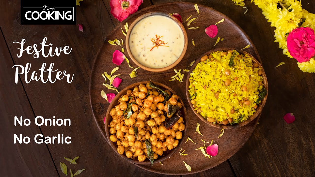 Navratri Platter Recipes | No Onion No Garlic Recipes | Masala Chana | Sabudana Kheer | Lemon Poha