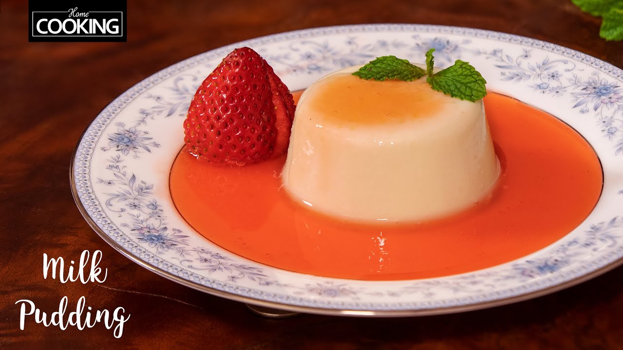Vanilla Milk Pudding | Eggless Milk Pudding | Strawberry Recipes | Dessert | Eggless Recipes