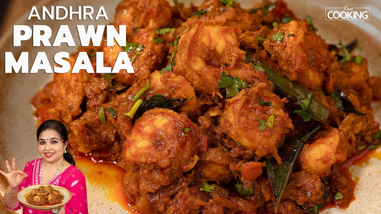 Prawn Masala Recipe | Authentic Andhra Style Prawns | Spicy Seafood Curry