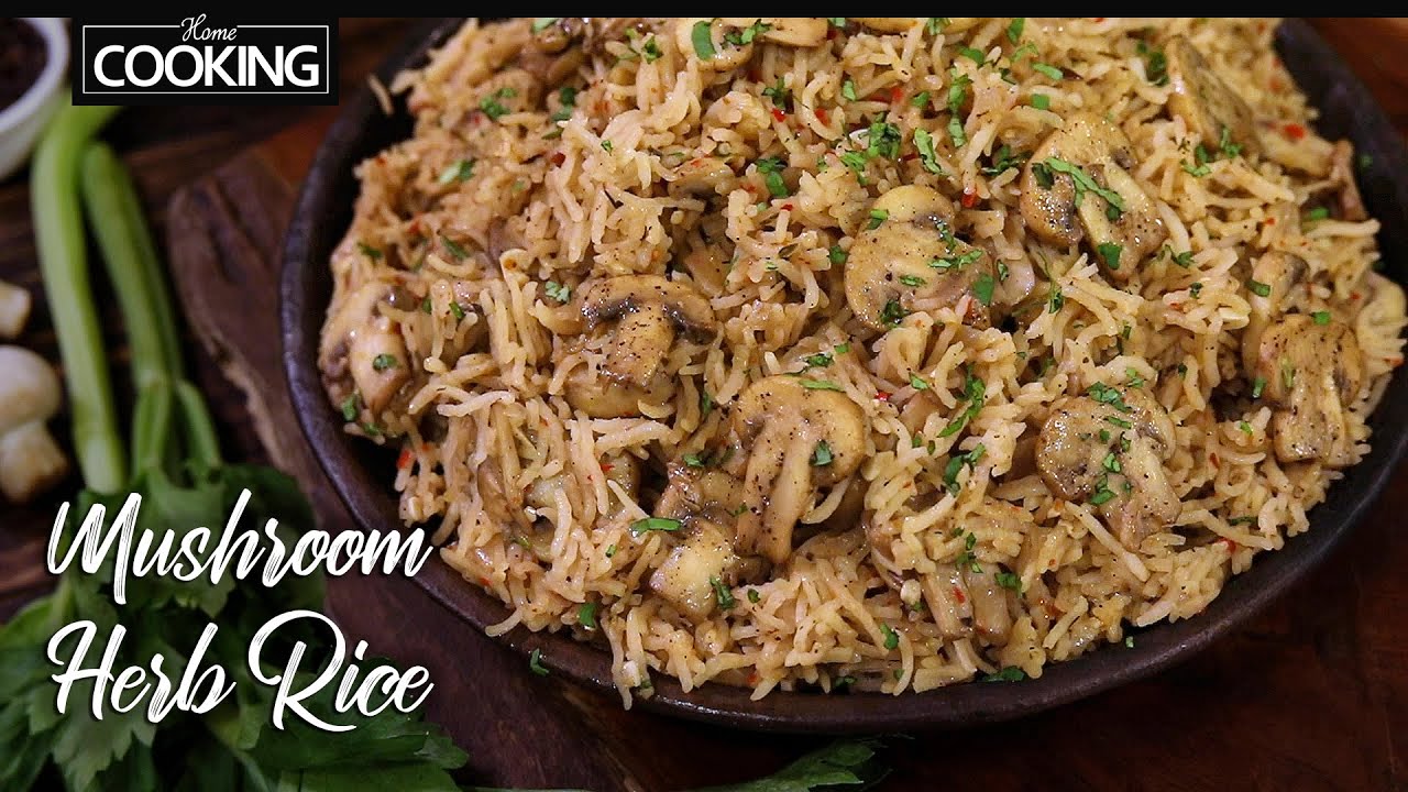 Mushroom Herb Rice | Mushroom Rice Recipe | One Pot Meals | Easy Lunch Recipes | Mushroom Recipes
