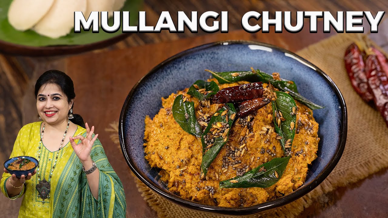 Mullangi Chutney | Radish Chutney | Radish Chutney Andhra Style | Side dish for Idli Dosa