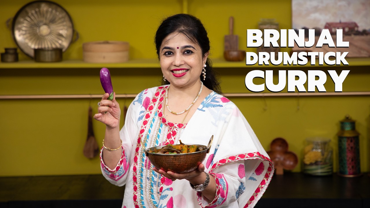 Brinjal Drumstick Curry | South Indian Lunch Recipe | Kathirikai Murungakkai Kuzhambu