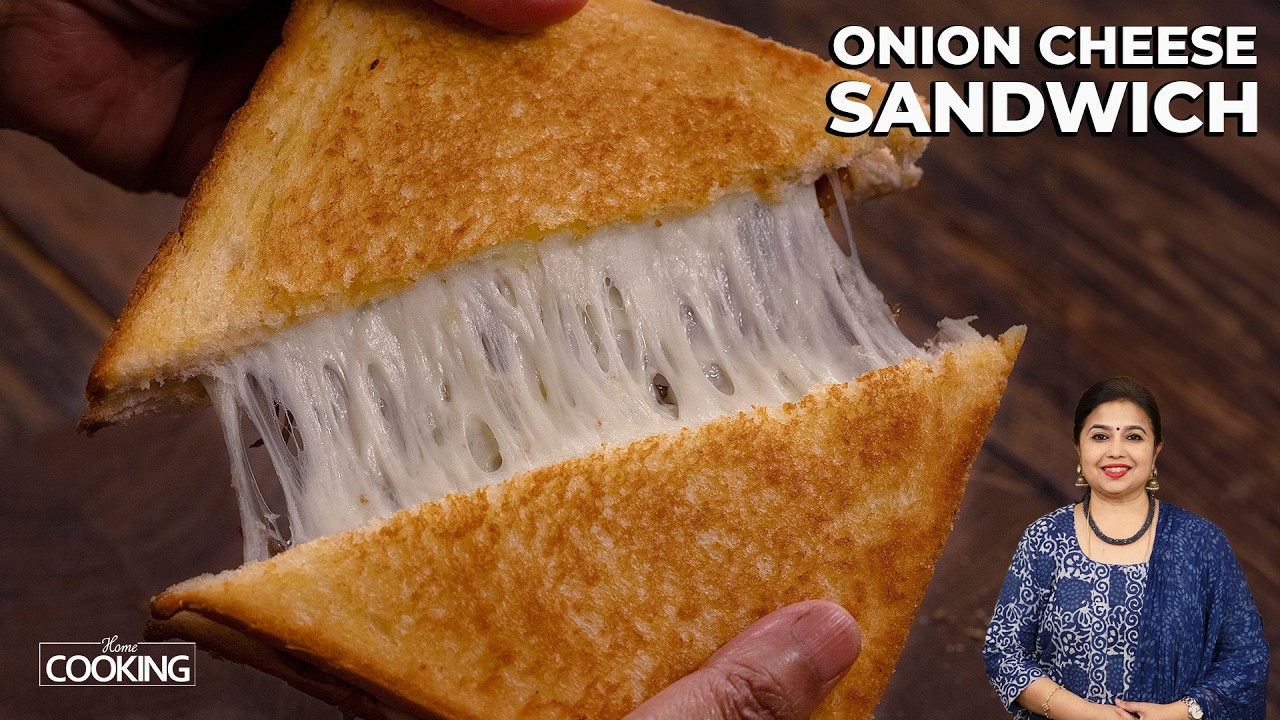 Onion Cheese Sandwich | Caramelised Onion Grilled Cheese | Perfect Breakfast & Kids Snack