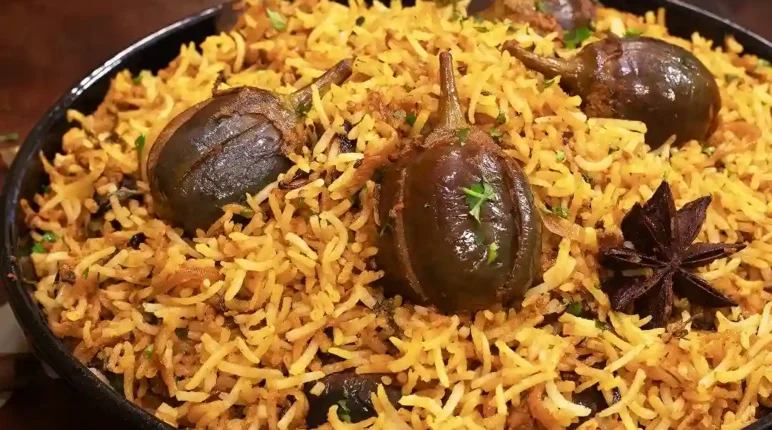 Brinjal Dum Biryani 7 Brinjal Dum Biriyani